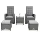Image 2 for Комплект садових меблів Di Volio Fera 2 крісла реклайнери, 2 пуфи та столик, сірий