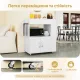 Image 6 for Кухонный остров Costway Microwave на колесах со шкафчиком и ящиком белый