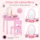 Image 6 for Дитячий туалетний столик Costway Princess Glow зі стільцем та LED підсвіткою рожевий