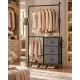 Image 2 for Підлогова вішалка для одягу Costway Garment Rack з комодом на 3 шухляди сірий