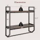 Image 5 for Полиця навісна Costway Loft Wall Shelf для ванної з тримачем для рушників лофт коричневий