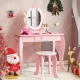 Image 6 for Детский туалетный столик Costway Princess с 1 ящиком и стулом розовый