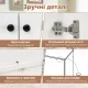 Image 7 for Комод кухонний Costway Rubberwood Kitchen з шафкою та нішею білий
