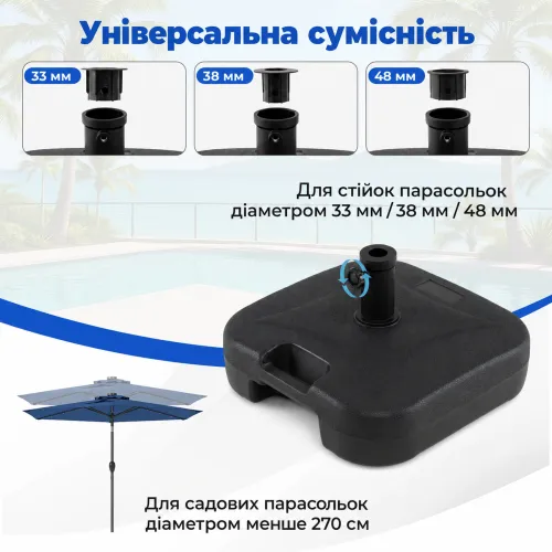 Три адаптери для стійок різного діаметра
