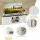 Image 4 for Тумба під телевізор Costway Farmhouse TV Console 65 з дверцятами та відкритими полицями білий