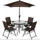 Image 10 for Садовий стіл Costway Acapulco з місцем для парасолі