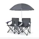 Image 2 for Комплект розкладних стільців Costway Parma з парасолькою сірий