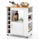 Image 1 for Кухонный остров на колесиках Costway Provence с полкой для белый вина #KC55547WH