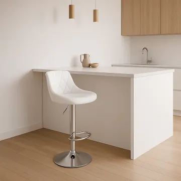 Барний стілець Leobert Kast з спинкою білий