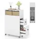 Image 1 for Вузька шафа-пенал (карго) Costway Rolling Slim на колесах 19см білий