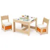 Комплект дитячих меблів Costway Kids Play 3-in-1 Desk стіл та 2 стільці з двосторонньою стільницею-дошкою та ящиками