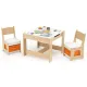 Image 1 for Комплект детской мебели Costway Kids Play 3-in-1 Desk стол и 2 стулья с двухсторонней столешницей-доской и ящиками
