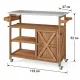 Image 4 for Стол-тележка Costway Wooden Kitchen для гриля и барбекю со столешницей из нержавеющей стали на колесах