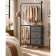 Image 7 for Підлогова вішалка для одягу Costway Garment Rack з комодом на 3 шухляди сірий