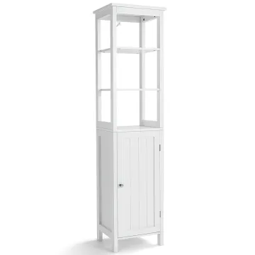 Шафа-пенал у ванну Costway Freestanding Bath 160см з полицями та дверцятами білий