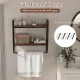 Image 9 for Полиця навісна Costway Loft Wall Shelf для ванної з тримачем для рушників лофт коричневий
