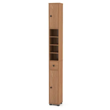 Шафа-пенал у ванну Costway Slim Tower вузька з шухлядою натуральний