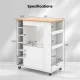 Image 5 for Кухонный остров на колесиках Costway Provence с полкой для белый вина #KC55547WH