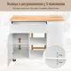 Image 8 for Кухонний острів Costway Multi-Storage Kitchen на колесах з розкладною стільницею, білий