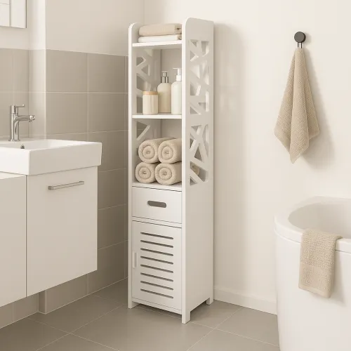 Пенал-шкаф Leobert Cubic для ванны 120см напольный