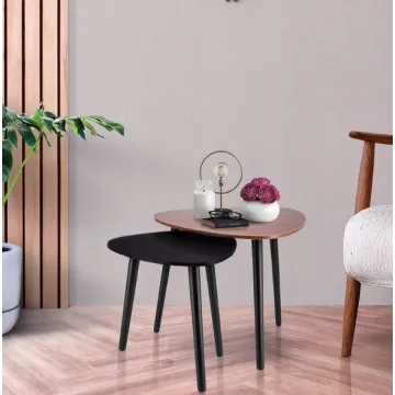 Комплект журнальних столиків Jumi Sinsey коричнево-чорний