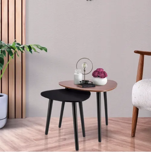 Комплект журнальних столиків Jumi Sinsey коричнево-чорний