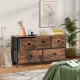 Image 2 for Комод-тумба под ТВ Costway Vintage тканевый на металлическом каркасе лофт, коричневый.