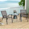 Комплект садових стільців Costway Patio з підлокітниками сірий
