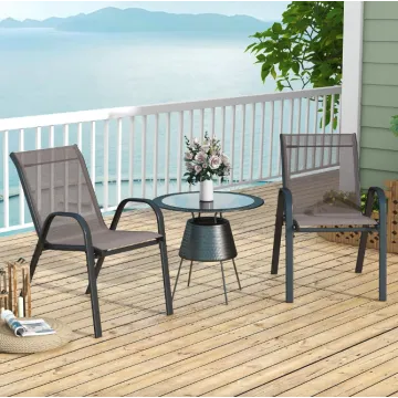 Комплект садових стільців Costway Patio з підлокітниками сірий