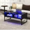 Журнальний стіл Costway Moderne з підсвіткою чорний