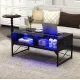 Журнальний стіл Costway Moderne з підсвіткою чорний