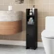 Image 9 for Пенал-шкаф для ванны Costway SlimBath Cabinet напольный с полками и дверцей черный