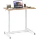 Image 4 for Комп'ютерний стіл Costway MoveDesk із регулюванням висоти на коліщатках білий, дуб
