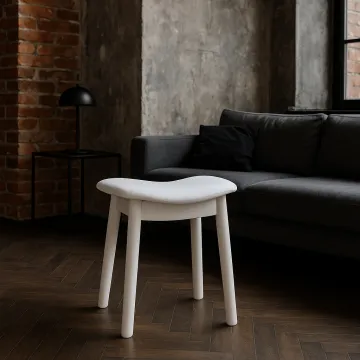 Табурет Chomik ROKA вигнутий у скандинавському стилі білий