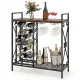 Image 2 for Винный шкаф-консоль Costway Vintage Wine Table напольный с деревянной столешницей и полками лофт, коричневый