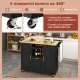 Image 5 for Кухонний острів Costway Rolling Island Wine на колесах з розкладною стільницею чорний