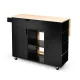 Image 4 for Кухонный остров Costway Multi-Storage Kitchen на колесиках, черный