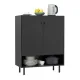 Image 1 for Комод кухонний Costway Rubberwood Kitchen з шафкою та нішею чорний