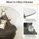 Image 7 for Журнальный столик Costway Geo Base стеклянный круглый 81х48см серый дуб