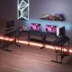 Image 9 for Кутовий комп'ютерний стіл-трансформер Costway CornerDesk L-подібний з розеткою та USB чорний