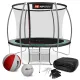 Image 1 for Батут Hop-Sport Premium 10ft (305см) чорно-зелений з внутрішньою сіткою