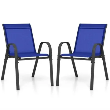 Комплект садовых стульев Costway Patio с подлокотниками синий
