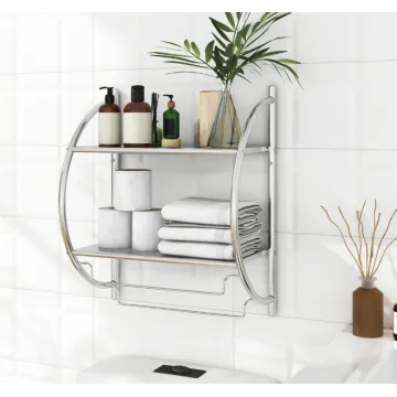 Настінна полиця для ванної кімнати з тримачем для рушників