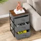 Image 3 for Комод-органайзер тканинний Costway Compact Tower на металевому каркасі на 3 шухляди лофт сірий
