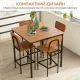 Image 10 for Обідній барний комплект Costway Karen стіл та 4 стільці лофт коричневий