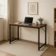 Письменный стол Costway Homart со стальным каркасом коричневый