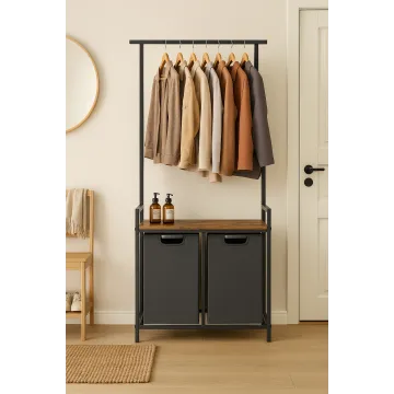 Кошик для білизни Leobert Moro 92л з вішалкою в стилі Loft