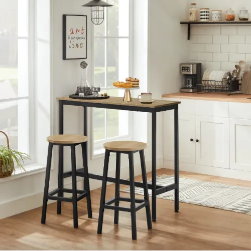 Барный стол и 2 барных стула Leobert Kidol в стиле Loft натуральный