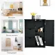 Image 7 for Тумба-комод напольная Costway Bali Bamboo на 3 ящика и дверцу черная