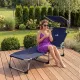 Image 6 for Шезлонг лежак садовий Outtec Lumia розкладний з дашком темно-синій